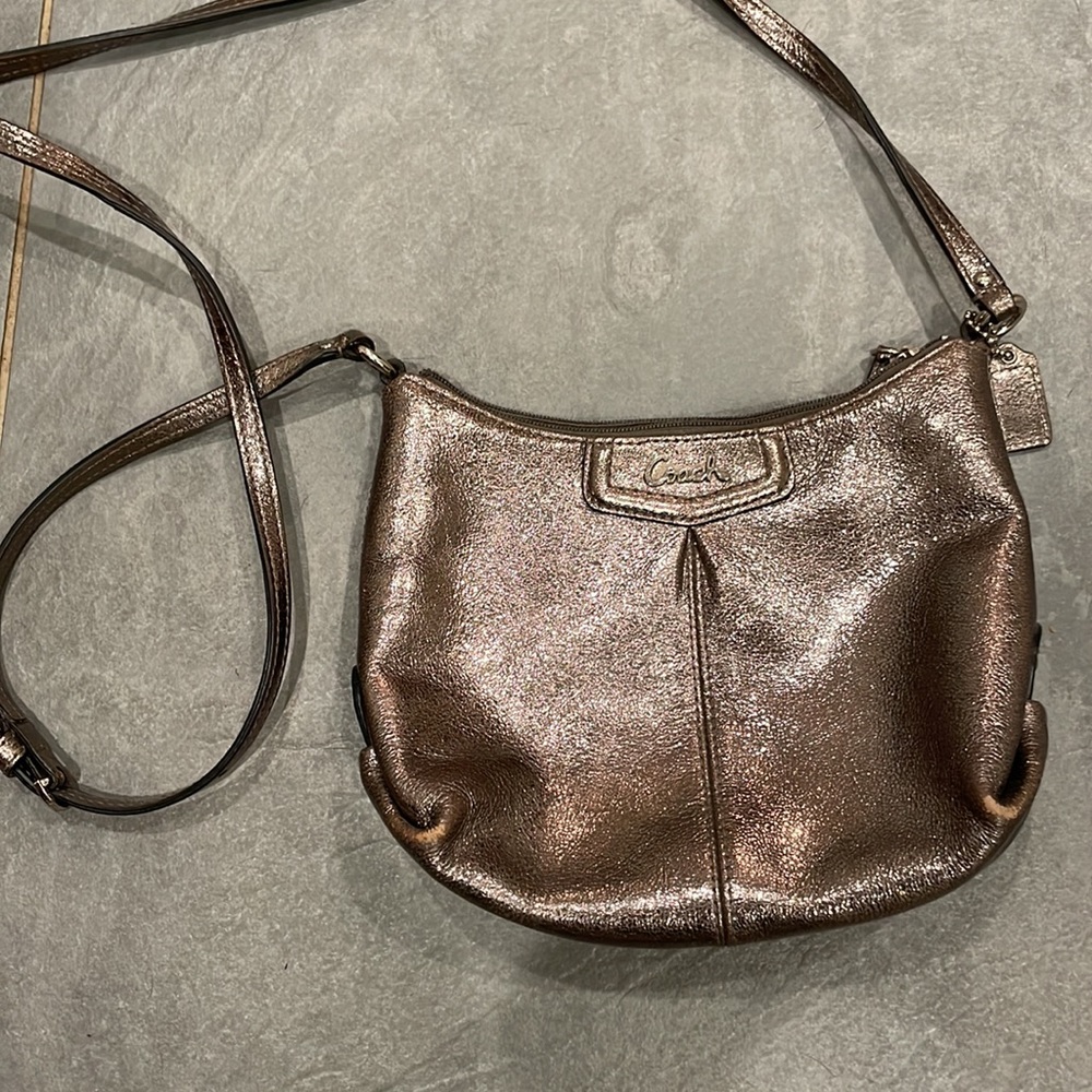 Coach metallic cross body handbag